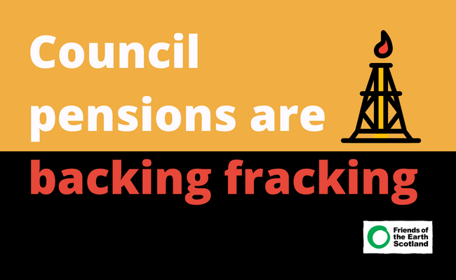 Graphic calling on councils to end investment in fracking
